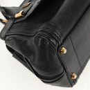 Chloe Alice Hand Bag Leather 2way Black Gold Auth BA7550-16
