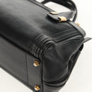 Chloe Alice Hand Bag Leather 2way Black Gold Auth BA7550-9