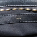 Chloe Alice Hand Bag Leather 2way Black Gold Auth BA7550-20