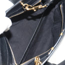 Chloe Alice Hand Bag Leather 2way Black Gold Auth BA7550-11