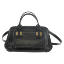 Chloe Alice Hand Bag Leather 2way Black Gold Auth BA7550-13