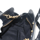 Chloe Alice Hand Bag Leather 2way Black Gold Auth BA7550-21