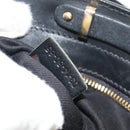 Chloe Alice Hand Bag Leather 2way Black Gold Auth BA7550-12