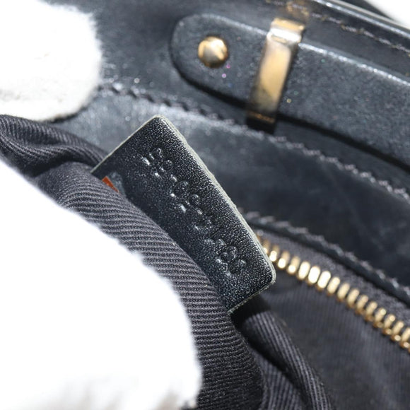 Chloe Alice Hand Bag Leather 2way Black Gold Auth BA7550