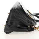 Chloe Alice Hand Bag Leather 2way Black Gold Auth BA7550-4
