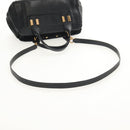 Chloe Alice Hand Bag Leather 2way Black Gold Auth BA7550-8