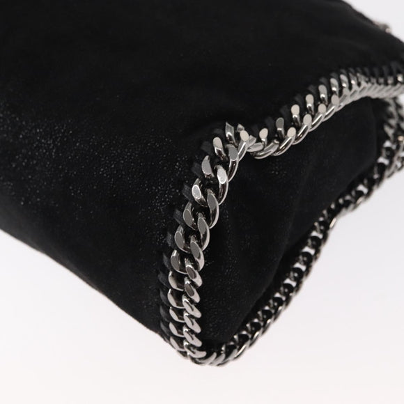 Stella MacCartney Chain Falabella Bag Polyester Black Silver 371223 Auth BA7551