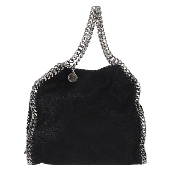 Stella MacCartney Chain Falabella Bag Polyester Black Silver 371223 Auth BA7551