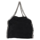 Stella MacCartney Chain Falabella Bag Polyester Black Silver 371223 Auth BA7551-2
