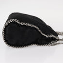 Stella MacCartney Chain Falabella Bag Polyester Black Silver 371223 Auth BA7551-3