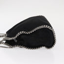 Stella MacCartney Chain Falabella Bag Polyester Black Silver 371223 Auth BA7551-4