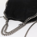 Stella MacCartney Chain Falabella Bag Polyester Black Silver 371223 Auth BA7551-6