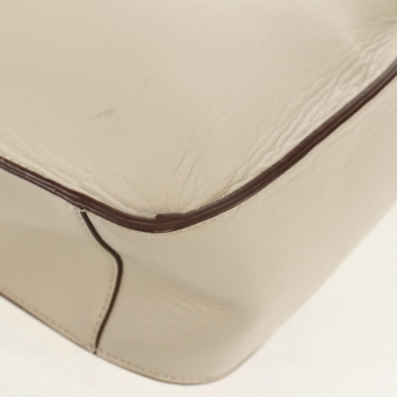 Stella MacCartney Shoulder Bag Leather Beige gold Auth BA7552