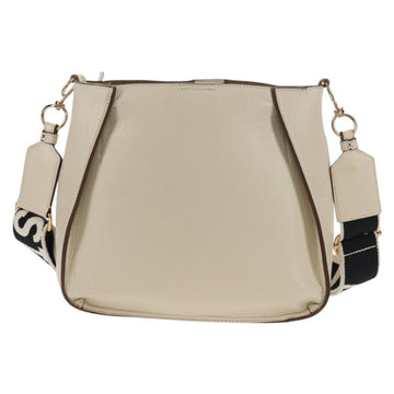 Stella MacCartney Shoulder Bag Leather Beige gold Auth BA7552 - 0