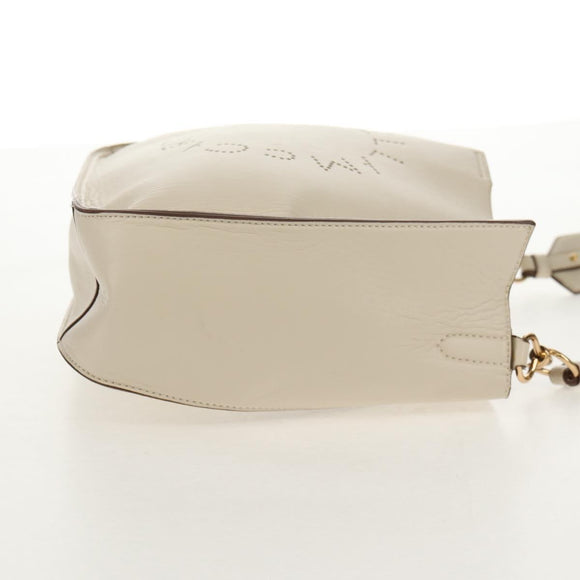 Stella MacCartney Shoulder Bag Leather Beige gold Auth BA7552
