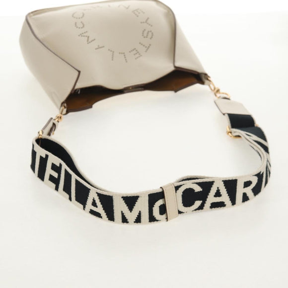 Stella MacCartney Shoulder Bag Leather Beige gold Auth BA7552