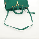 SAINT LAURENT Y Line Petit Kabas Bag Leather Green Gold 311210 Auth BA7553-8