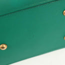 SAINT LAURENT Y Line Petit Kabas Bag Leather Green Gold 311210 Auth BA7553-7