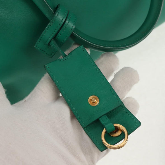 SAINT LAURENT Y Line Petit Kabas Bag Leather Green Gold 311210 Auth BA7553