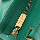 SAINT LAURENT Y Line Petit Kabas Bag Leather Green Gold 311210 Auth BA7553-25
