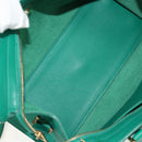 SAINT LAURENT Y Line Petit Kabas Bag Leather Green Gold 311210 Auth BA7553-10