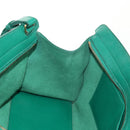 SAINT LAURENT Y Line Petit Kabas Bag Leather Green Gold 311210 Auth BA7553-28