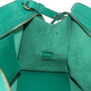 SAINT LAURENT Y Line Petit Kabas Bag Leather Green Gold 311210 Auth BA7553-29