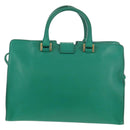 SAINT LAURENT Y Line Petit Kabas Bag Leather Green Gold 311210 Auth BA7553-2