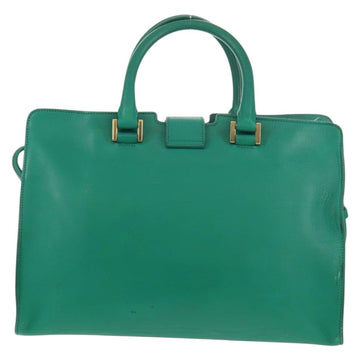SAINT LAURENT Y Line Petit Kabas Bag Leather Green Gold 311210 Auth BA7553 - 0