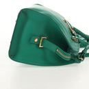 SAINT LAURENT Y Line Petit Kabas Bag Leather Green Gold 311210 Auth BA7553-5