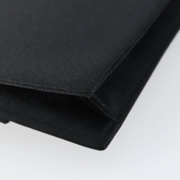 SAINT LAURENT Clutch Bag Satin Black Auth BA7554