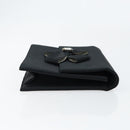 SAINT LAURENT Clutch Bag Satin Black Auth BA7554-3