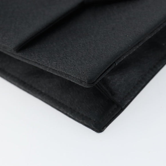 SAINT LAURENT Clutch Bag Satin Black Auth BA7554