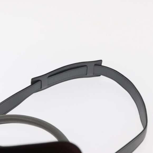 CELINE Trapeze Medium Hand Bag Leather 2way Gray Gold Auth BA7555