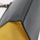 CELINE Trapeze Medium Hand Bag Leather 2way Gray Gold Auth BA7555-14