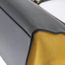 CELINE Trapeze Medium Hand Bag Leather 2way Gray Gold Auth BA7555-15