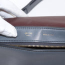 CELINE Trapeze Medium Hand Bag Leather 2way Gray Gold Auth BA7555-20