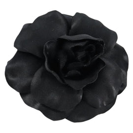CHANEL Camelia Brooch metal Black CC Auth BA7556