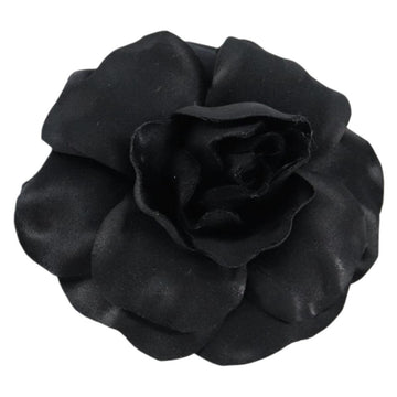 CHANEL Camelia Brooch metal Black CC Auth BA7556