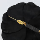 CHANEL Camelia Brooch metal Black CC Auth BA7556-10