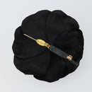 CHANEL Camelia Brooch metal Black CC Auth BA7556-9