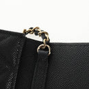 CHANEL Matelasse Chain Shoulder Bag Caviar Skin Black Gold CC Auth BA7560M-24