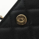 CHANEL Matelasse Chain Shoulder Bag Caviar Skin Black Gold CC Auth BA7560M-9