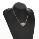 CHANEL Heart Necklace metal Silver CC Auth BA7561M-14