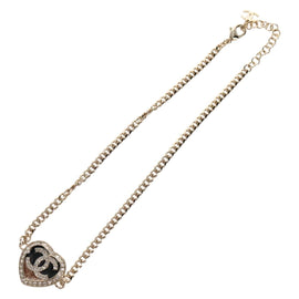 CHANEL Heart Necklace metal Silver CC Auth BA7561SAM - 0