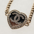 CHANEL Heart Necklace metal Silver CC Auth BA7561M-4