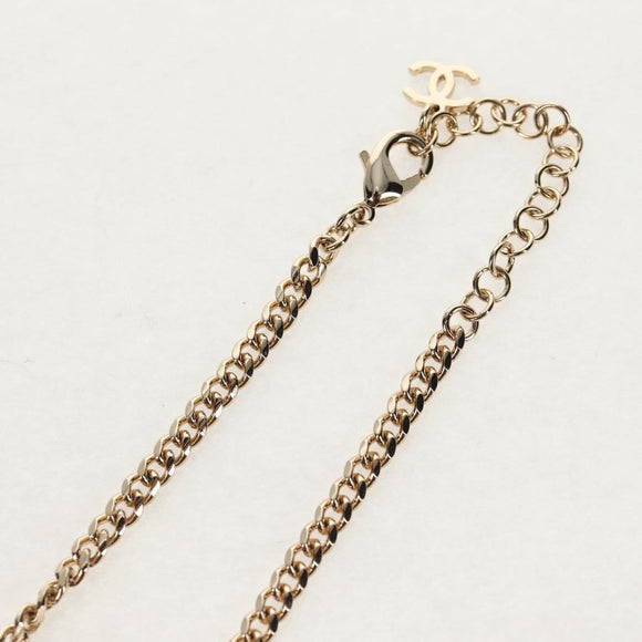 CHANEL Heart Necklace metal Silver CC Auth BA7561M