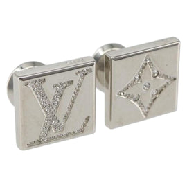 LOUIS VUITTON Bouton De Manchette Stratos Cuffs metal Silver M68252 Auth BA7567