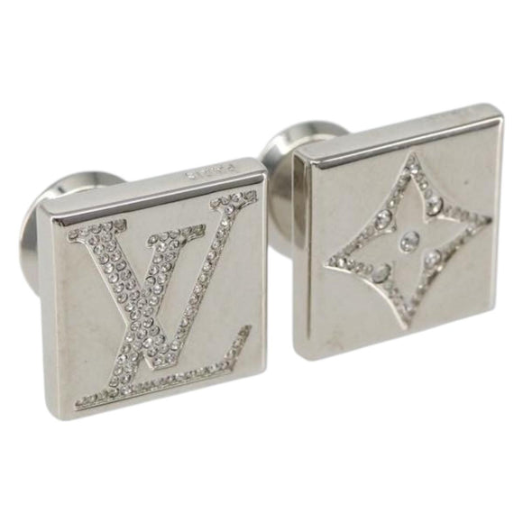 LOUIS VUITTON Bouton De Manchette Stratos Cuffs metal Silver M68252 Auth BA7567