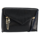 Chloe Shoulder Bag Leather Black Gold Auth BA7568-1